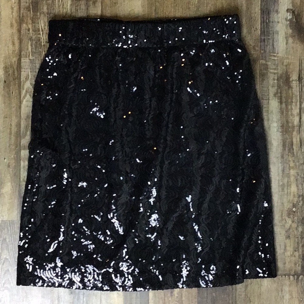 CALVIN KLEIN BLACK SEQUEN PARTY SKIRT